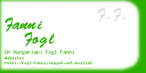 fanni fogl business card
